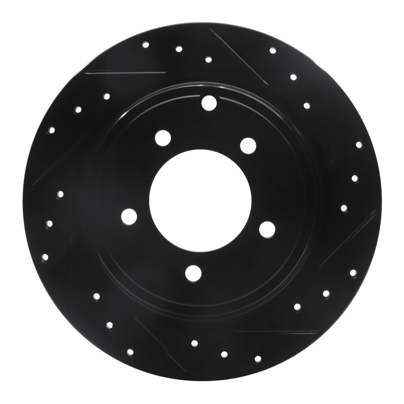 Chrysler Sebring Brake Rotor (1) - Rear Right - R1 Concepts - Drilled & Slotted - Black - `07-`17
